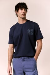 OOTO T-shirt gr&aacute;fica lavada Azul
