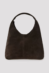 Cortefiel Leather mini hobo bag Nude