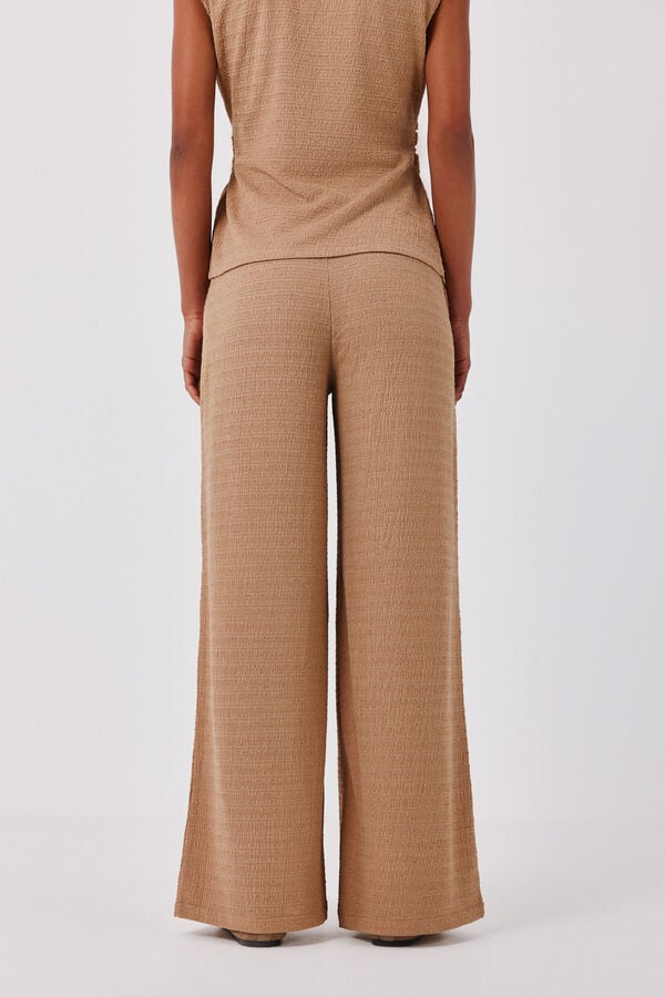 Cortefiel Wide knit trousers Beige