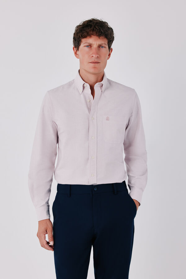 Cortefiel Plain Oxford shirt Pink