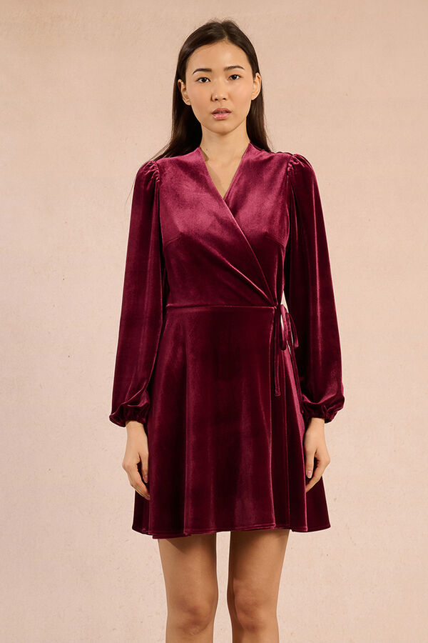 Molly Bracken Vestido curto de manga de manga comprida Vermelho