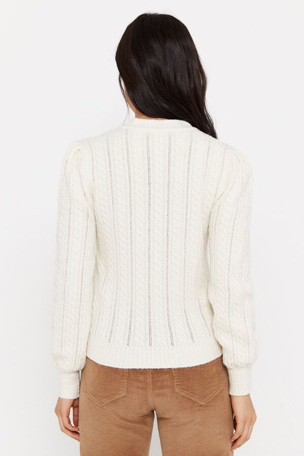 Cortefiel Cable knit jumper Ivory