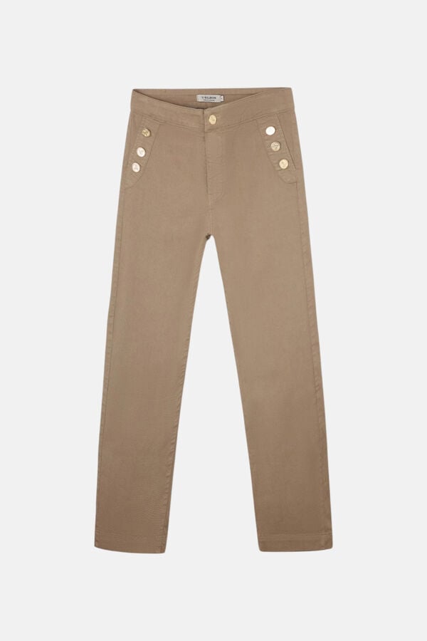 Silbon Cal&ccedil;a culotte estilo marinheiro denim Castanho