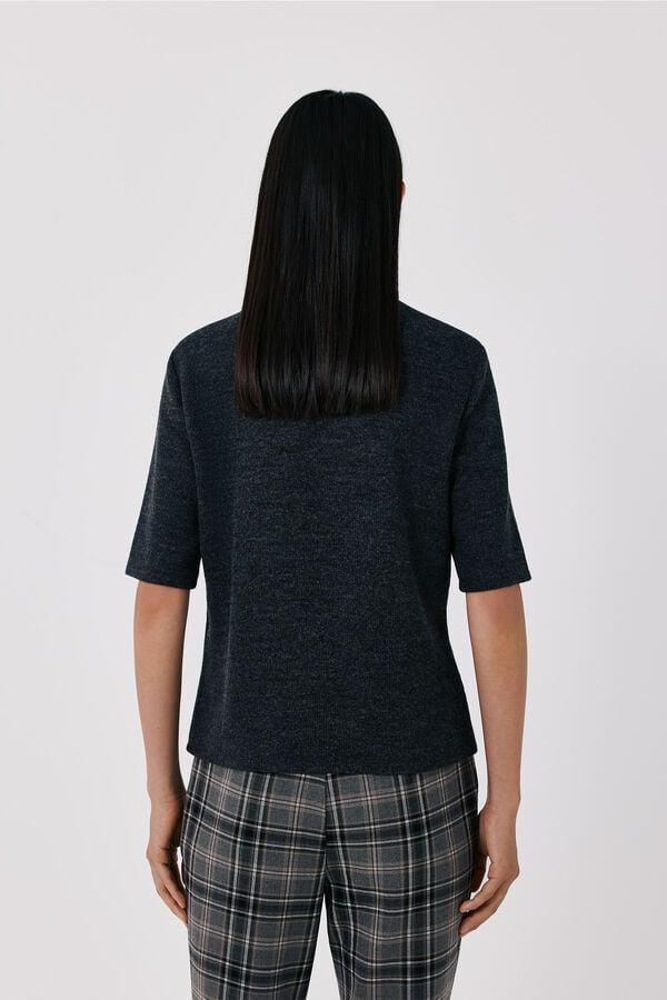 Cortefiel Short sleeve top Dark grey
