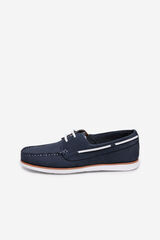 Cortefiel Leather sports loafers Navy
