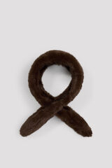 Cortefiel Faux fur crossover neck Dark brown