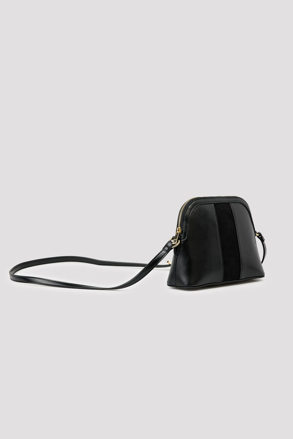 Cortefiel Bimaterial crossbody bag Black