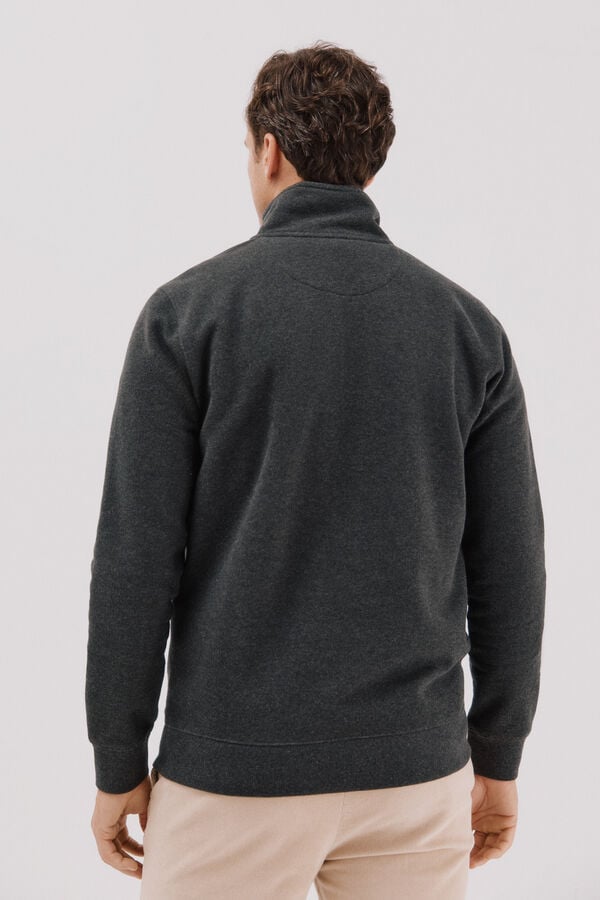 Cortefiel Zipped neck sweatshirt Grey