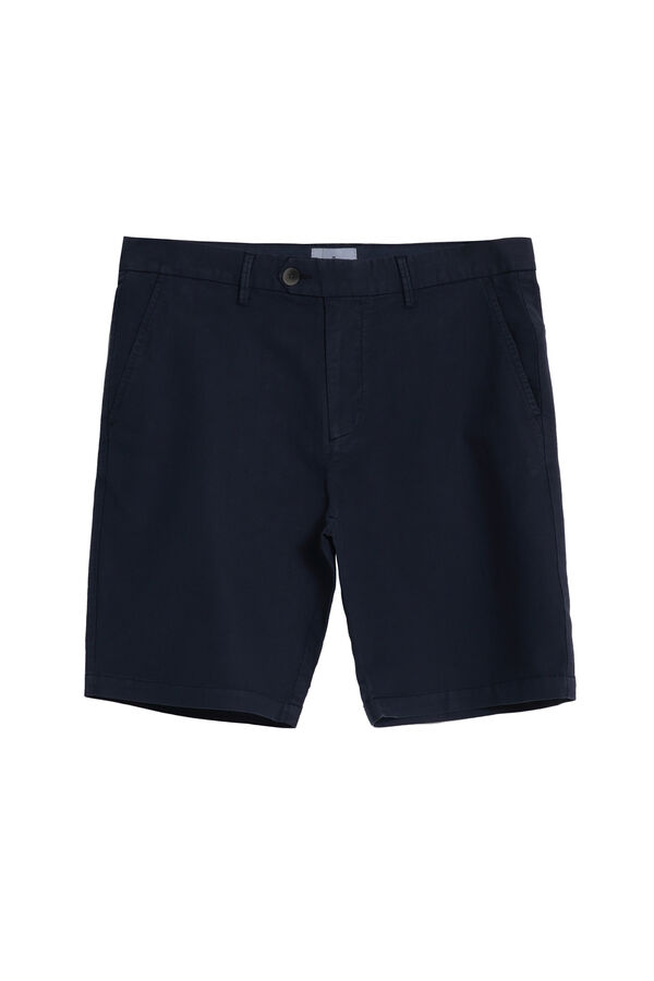 Cortefiel Micro-checked Bermuda shorts Blue