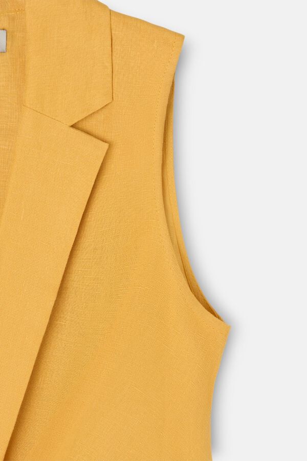Silbon Linen flap top Yellow