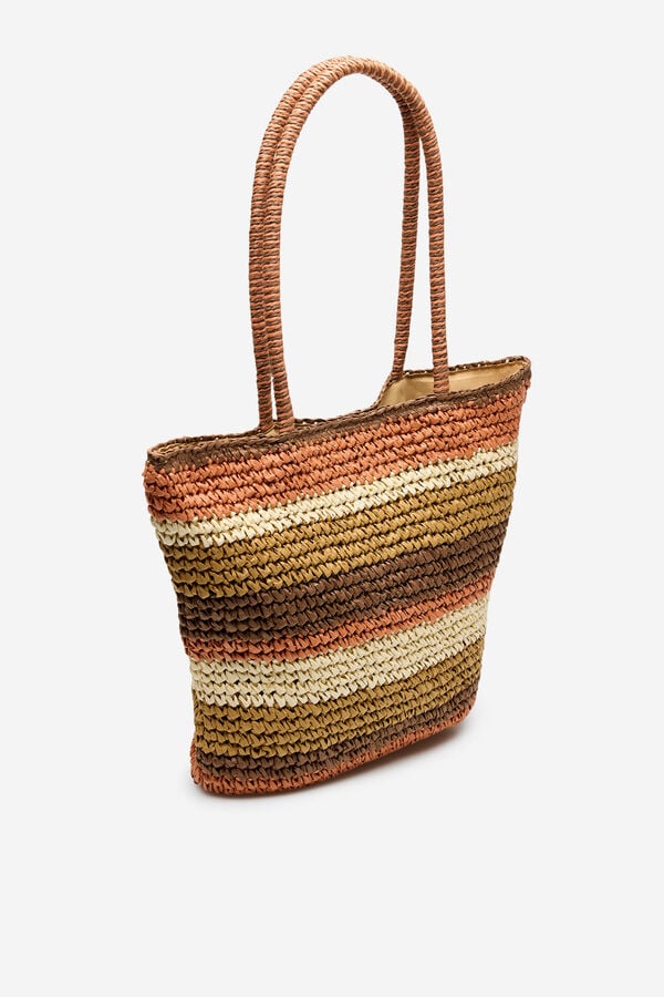 Cortefiel Bolso playa multicolor Estampado blanco