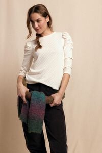 Slowlove Top estruturado com manga bufantes