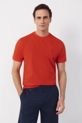 Cortefiel Piqu&eacute; basic T-shirt Coral