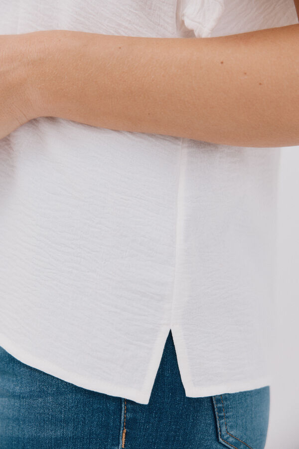 Cortefiel lace blouse with ruffles White