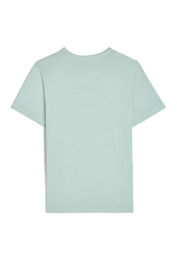 Cortefiel OOTO logo print T-shirt Turquoise