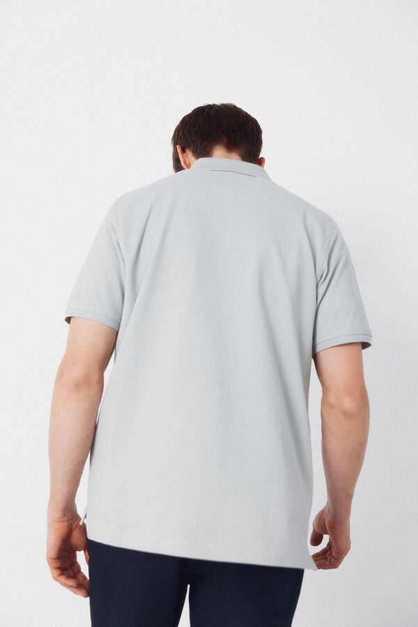 Cortefiel Basic piqu&eacute; polo shirt Blue