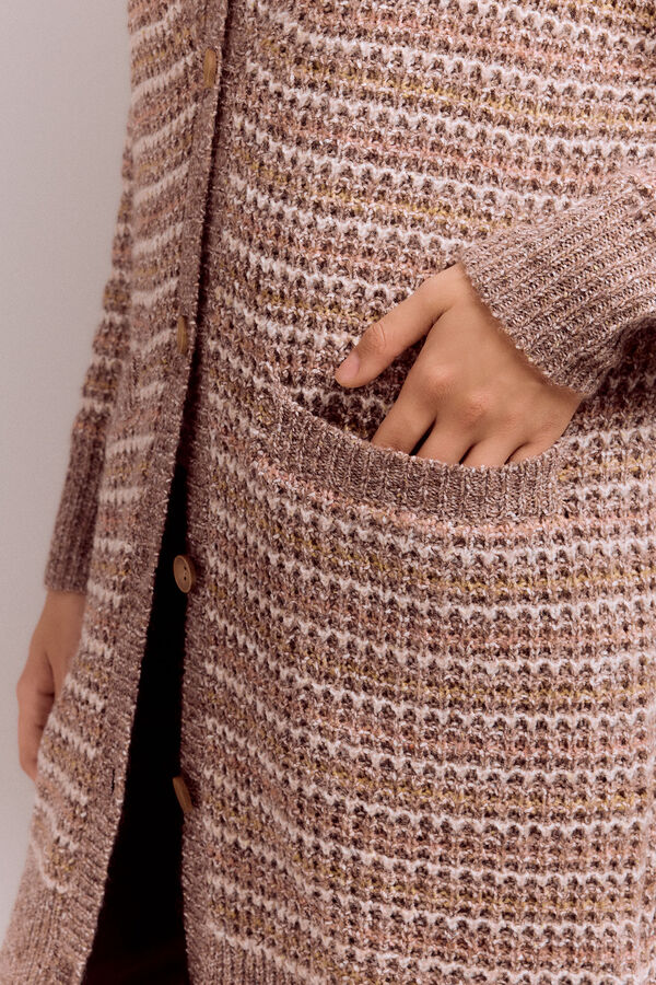 Cortefiel Multicoloured structured jersey-knit jacket Nude