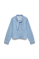 Vero Moda Camisa de ganga com la&ccedil;o Azul
