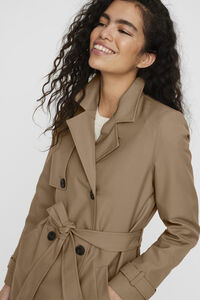 Vero Moda Trench coat feminino midi com laçada