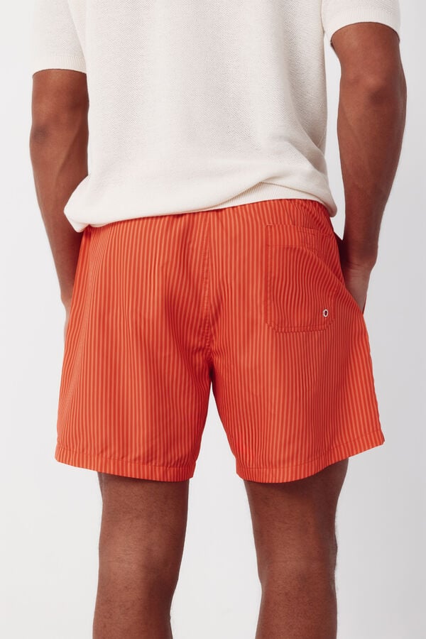 Cortefiel Striped print swimwear Coral