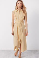 Cortefiel Gingham shirt dress Printed yellow