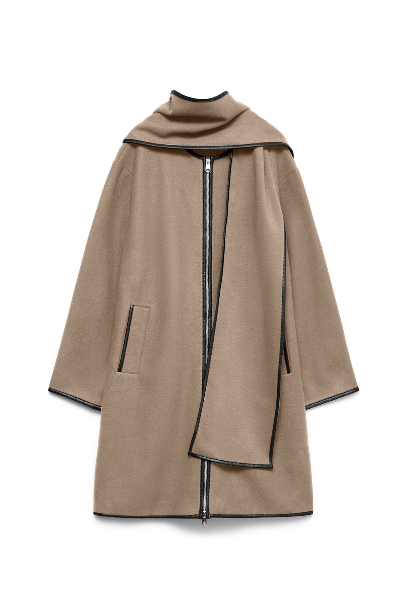 Vero Moda Abrigo de pa&ntilde;o con detalle de bufanda