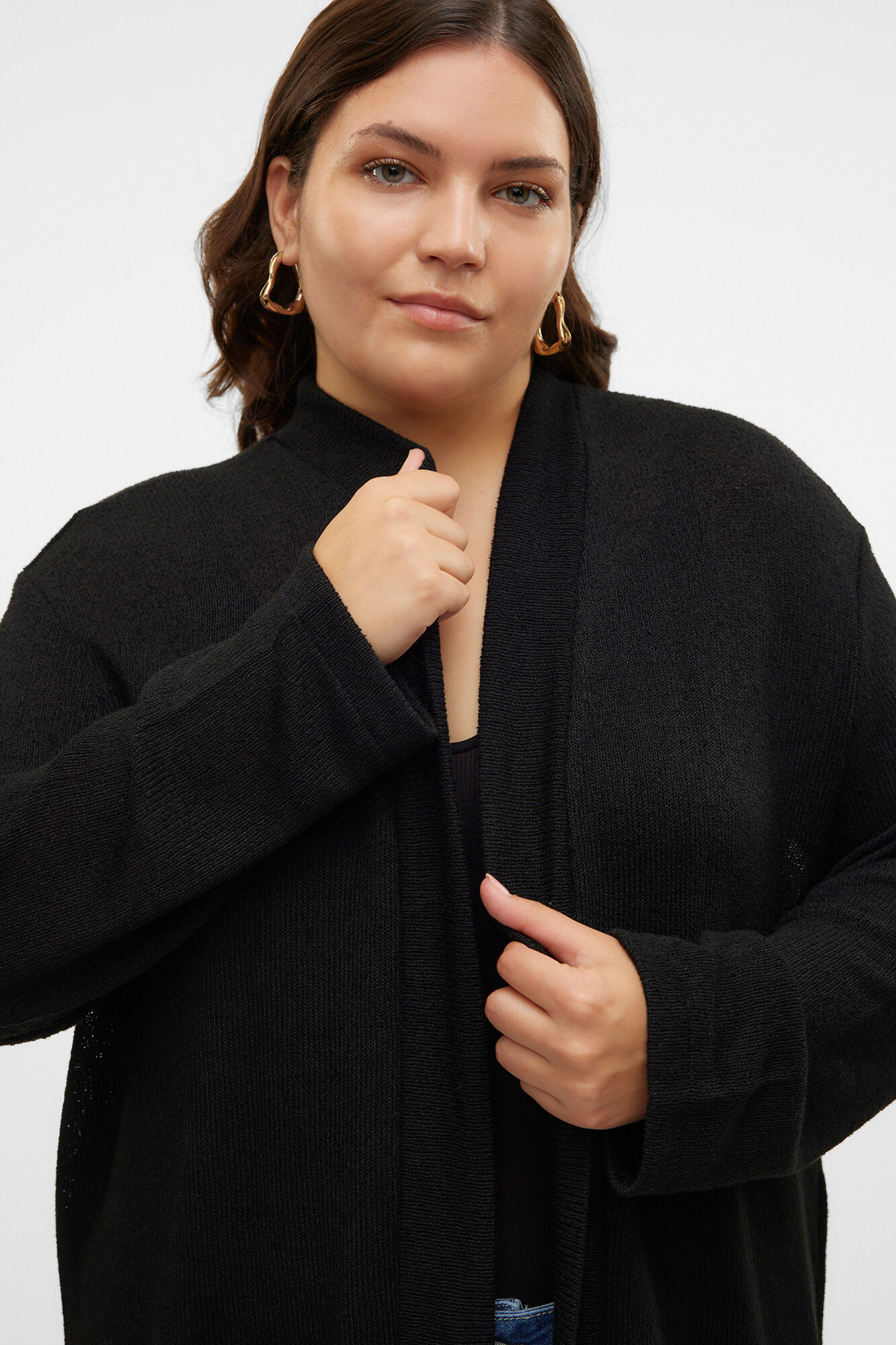 Cardigan 3 4 abierto talla grande Cardigans de mujer Cortefiel