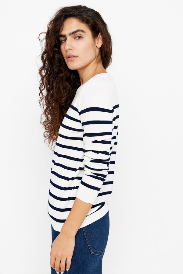 Cortefiel Two-tone striped jumper Navy