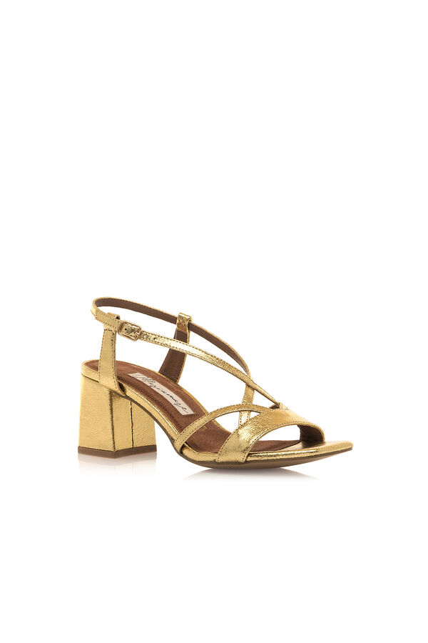 Cortefiel Woodit heeled sandals Gold