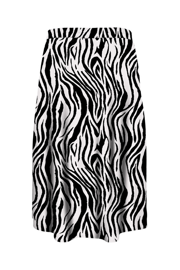 Vero Moda Curve Linen 7/8 plus size skirt Printed white