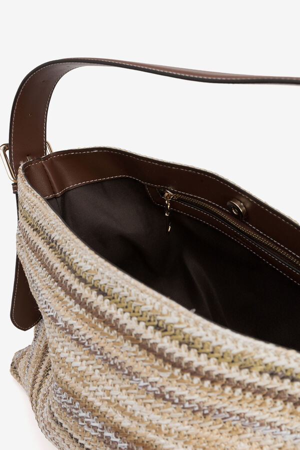 Vilanova Mala de ombro efeito palha Castanho