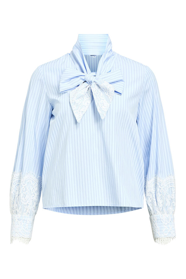 Object Blusa de riscas renda Azul