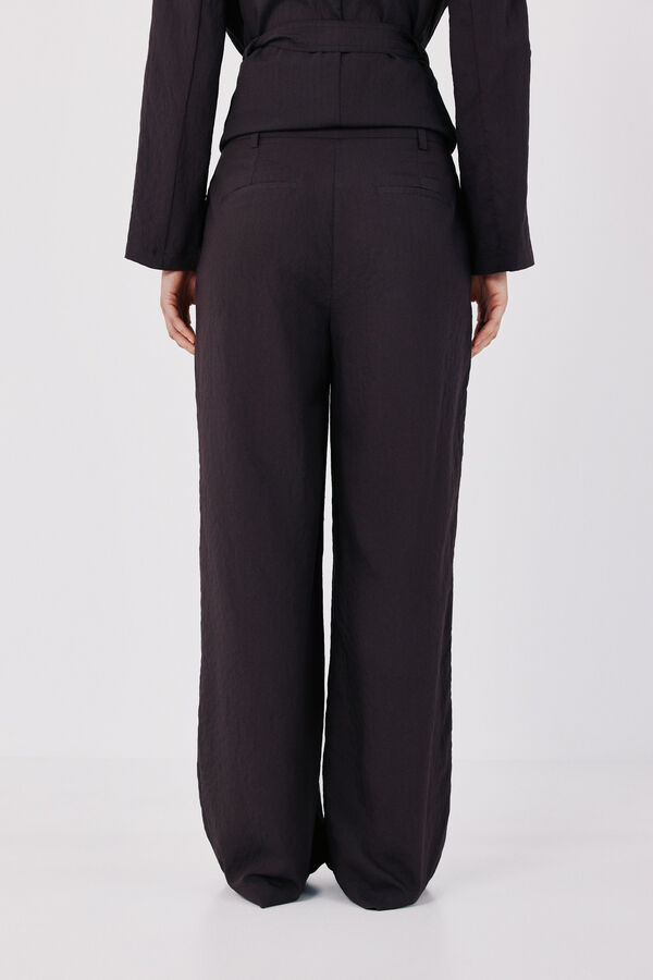 Cortefiel Women's tailored trousers Dark brown