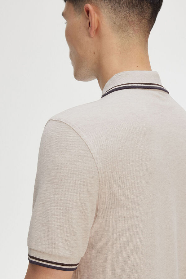 Fred Perry Polo com acabamento em duas listras Tostado
