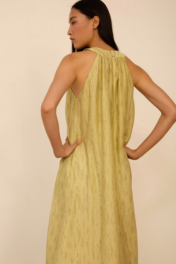 Meisie Halterneck long dress Yellow