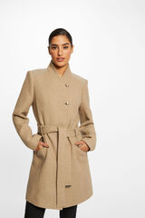 Morgan Loose-fitting coat with belt Beige