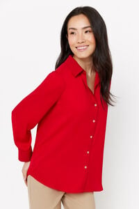 Cortefiel Satin-finish shirt Red