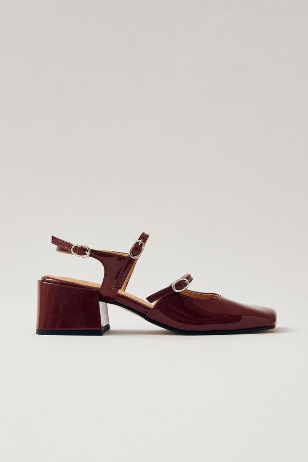 Cortefiel Withnee leather court shoes Maroon