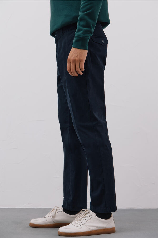 Cortefiel Regular fit comfort chinos Navy