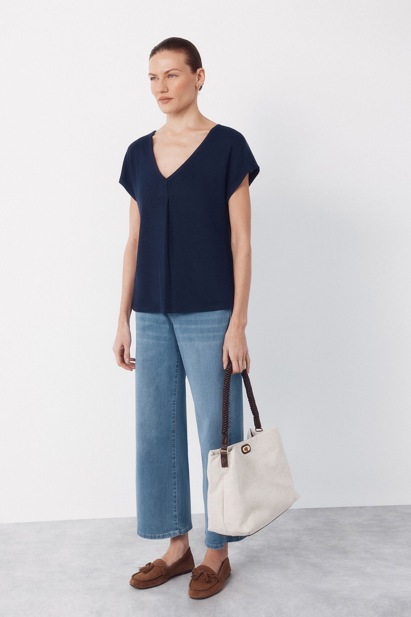 Cortefiel Raffia bag with braided strap