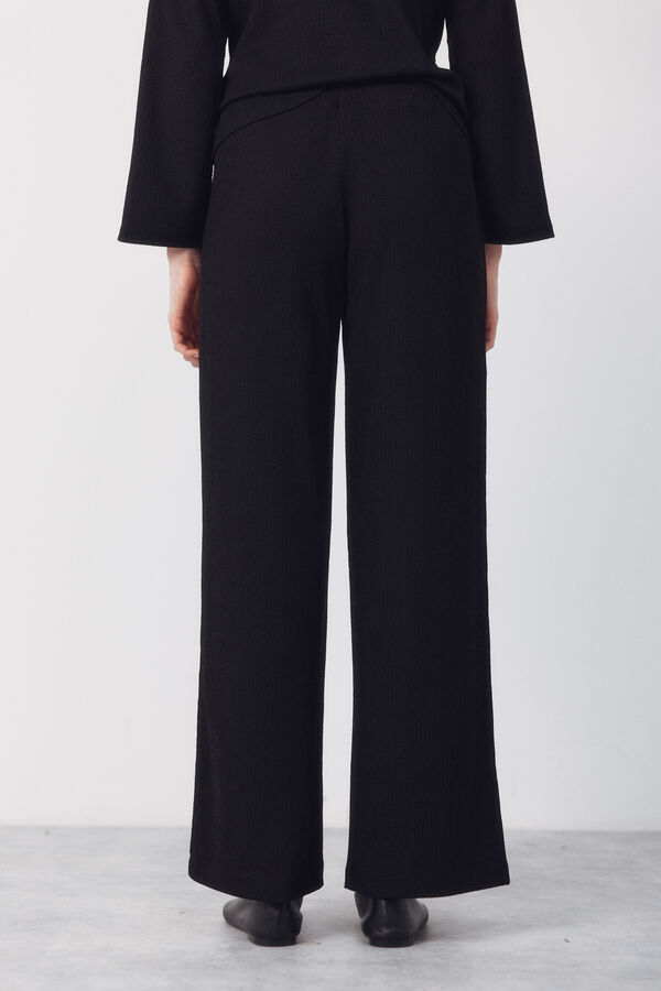 Cortefiel Jersey-knit trousers Black