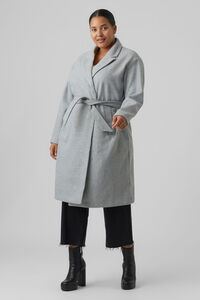Cortefiel Curve long-sleeved cloth coat Grey