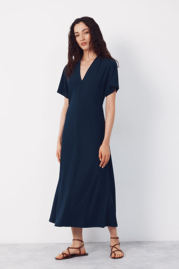 Cortefiel Printed dress Navy