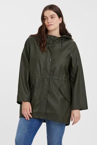 Cortefiel Curve hooded raincoat Brown
