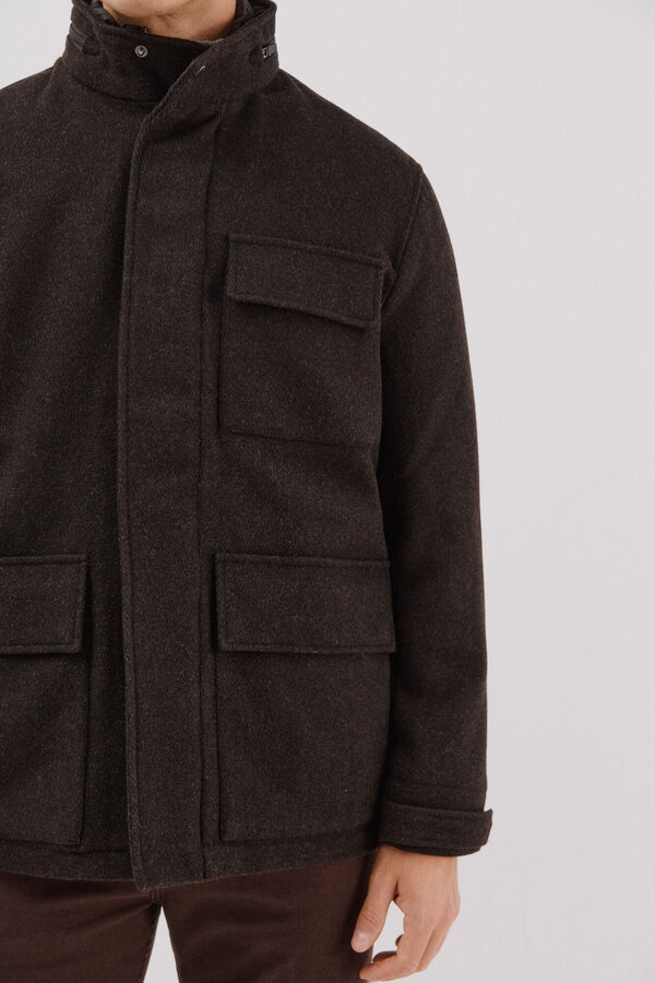 Cortefiel Coat with removable lining Dark brown