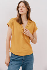 Cortefiel Polo piqué stretch Dourado