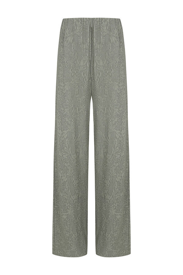 Cortefiel Satin-finish leggings Kaki