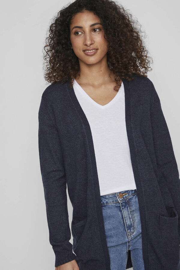 Cortefiel Women's midi cardigan with long sleeves  Blue