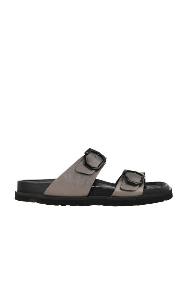 Genuins Sand&aacute;lia metalizada Preto