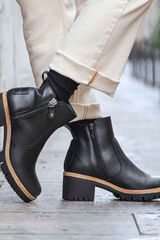 Cortefiel Leather boots with leather lining Black